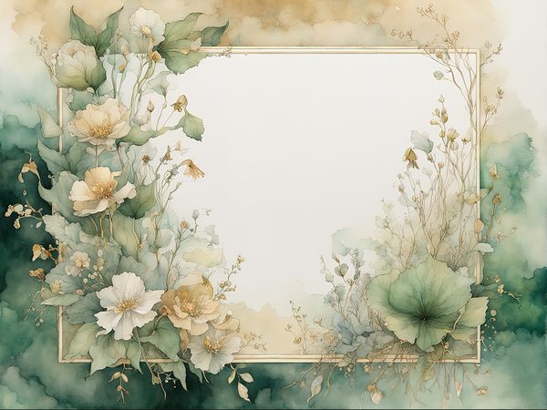 Watercolor Floral Frame Digital Paper Pack: Lush Forest Green (10 JPGs) — image 7