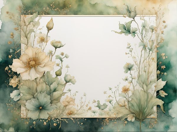 Watercolor Floral Frame Digital Paper Pack: Lush Forest Green (10 JPGs) — image 8
