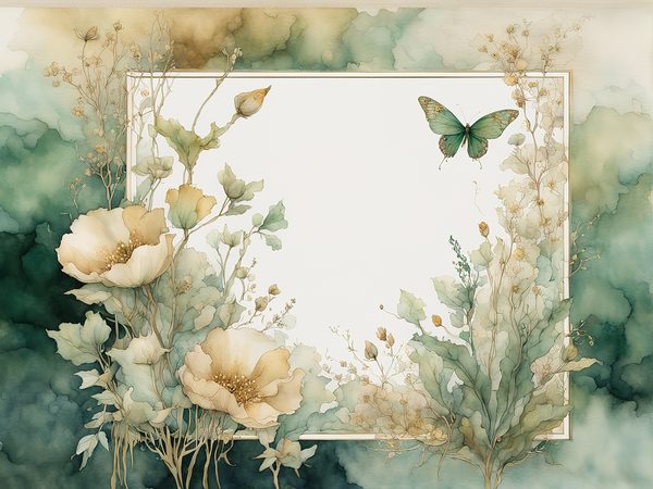 Watercolor Floral Frame Digital Paper Pack: Lush Forest Green (10 JPGs) — image 9