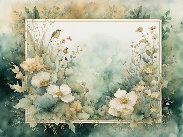 Watercolor Floral Frame Digital Paper Pack: Lush Forest Green (10 JPGs) — image 10