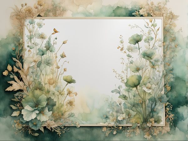 Watercolor Floral Frame Digital Paper Pack: Lush Forest Green (10 JPGs) — image 11