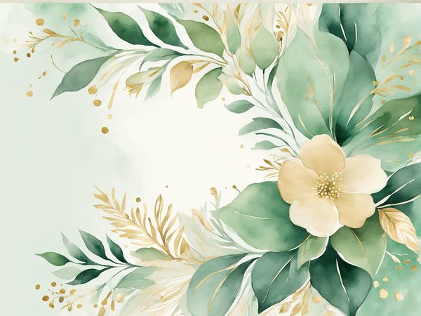 Watercolor Floral Digital Paper Pack: Beige Flowers, Green Background (10 JPGs) — image 2