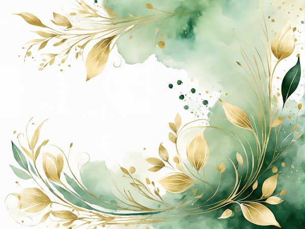Watercolor Floral Digital Paper Pack: Beige Flowers, Green Background (10 JPGs) — image 4