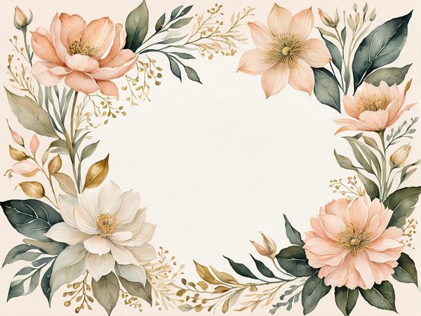 Watercolor Peach Sage Floral Digital Paper Pack: Scrapbooking (10 JPGs) — image 2