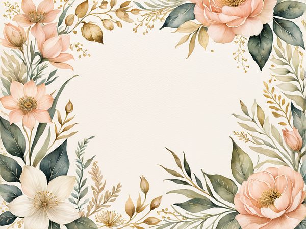 Watercolor Peach Sage Floral Digital Paper Pack: Scrapbooking (10 JPGs) — image 3