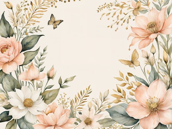 Watercolor Peach Sage Floral Digital Paper Pack: Scrapbooking (10 JPGs) — image 4