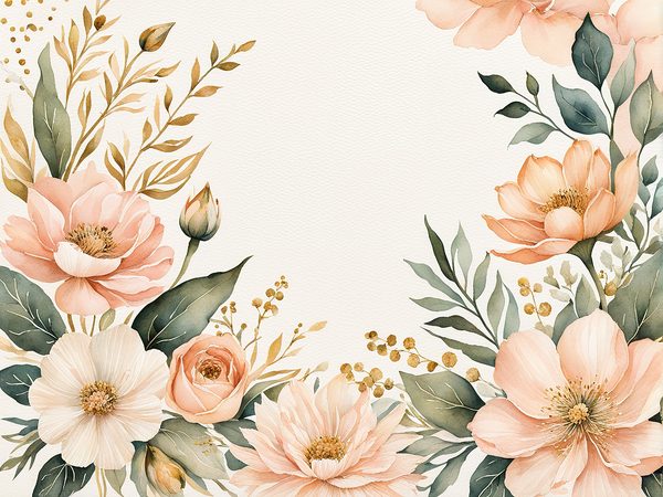 Watercolor Peach Sage Floral Digital Paper Pack: Scrapbooking (10 JPGs) — image 6