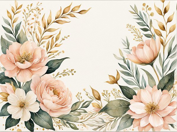 Watercolor Peach Sage Floral Digital Paper Pack: Scrapbooking (10 JPGs) — image 8