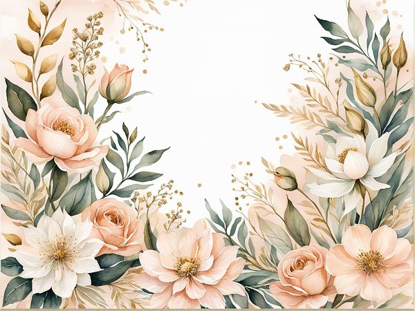 Watercolor Peach Sage Floral Digital Paper Pack: Scrapbooking (10 JPGs) — image 9