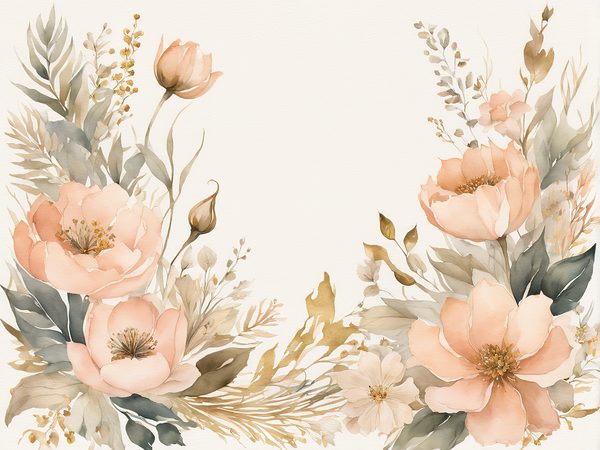 Watercolor Peach Sage Floral Digital Paper Pack: Scrapbooking (10 JPGs) — image 10