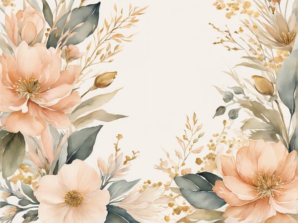 Watercolor Peach Sage Floral Digital Paper Pack: Scrapbooking (10 JPGs) — image 11