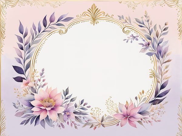 Watercolor Purple Floral Frames: Scrapbooking Paper (Digital Download) — image 8