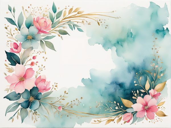Watercolor Floral Digital Paper Pack: Emerald Green & Pink (10 JPGs) — image 4