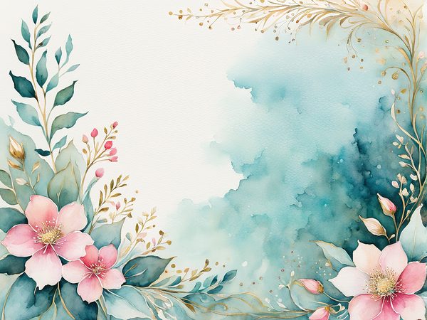 Watercolor Floral Digital Paper Pack: Green & Pink, Scrapbooking (10 JPGs) (Digital Download) — image 4