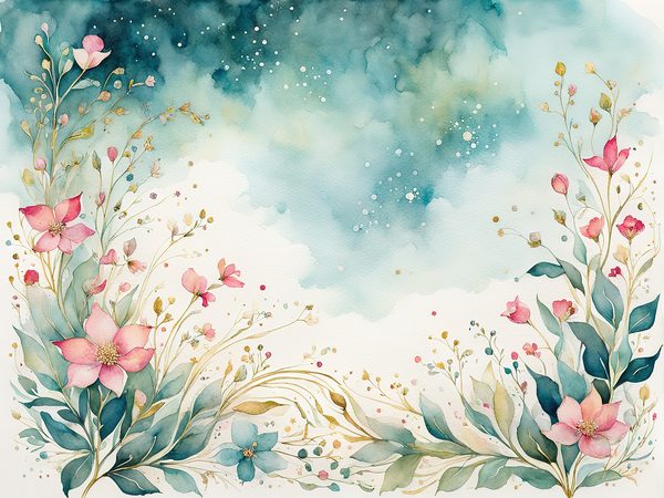 Watercolor Floral Digital Paper Pack: Green & Pink, Scrapbooking (10 JPGs) (Digital Download) — image 6