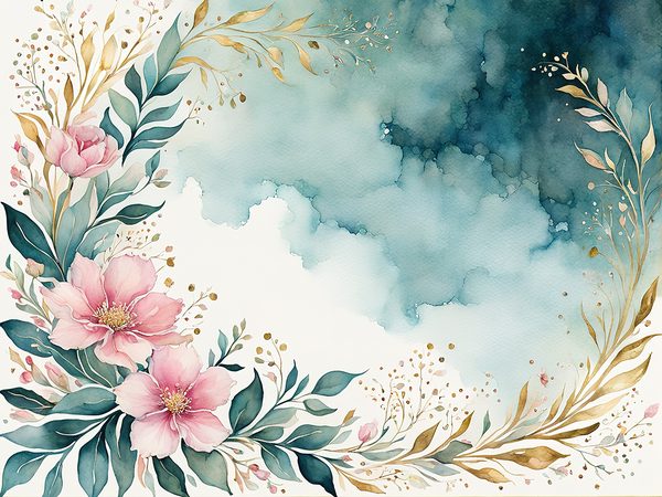 Watercolor Floral Digital Paper Pack: Green & Pink, Scrapbooking (10 JPGs) (Digital Download) — image 7