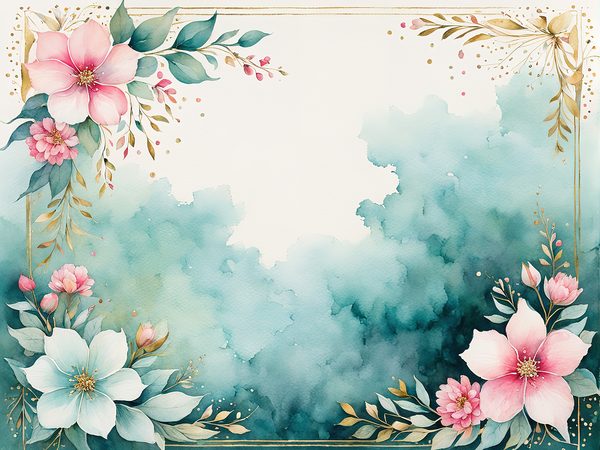 Watercolor Floral Digital Paper Pack: Green & Pink, Scrapbooking (10 JPGs) (Digital Download) — image 13