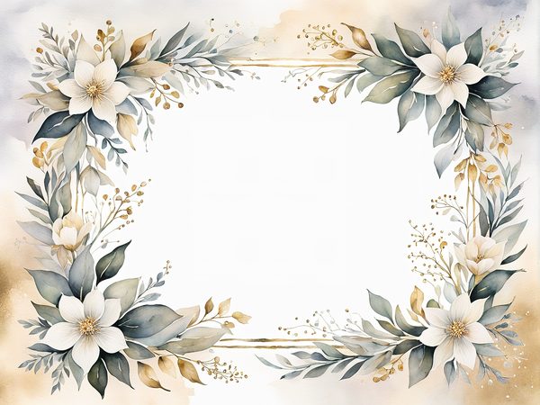 Watercolor Floral Digital Paper Pack: Beige & Khaki Frames (Commercial Use, 10 JPGs) — image 1