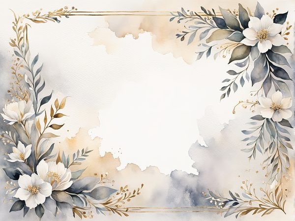 Watercolor Floral Digital Paper Pack: Beige & Khaki Frames (Commercial Use, 10 JPGs) — image 2