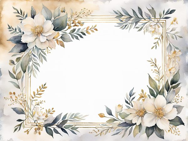 Watercolor Floral Digital Paper Pack: Beige & Khaki Frames (Commercial Use, 10 JPGs) — image 3