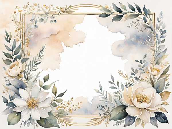 Watercolor Floral Digital Paper Pack: Beige & Khaki Frames (Commercial Use, 10 JPGs) — image 5