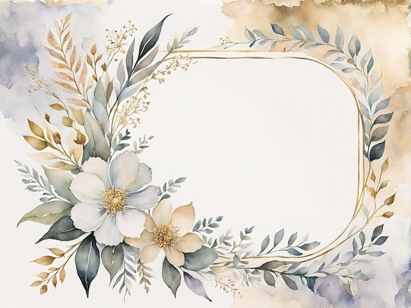 Watercolor Floral Digital Paper Pack: Beige & Khaki Frames (Commercial Use, 10 JPGs) — image 7