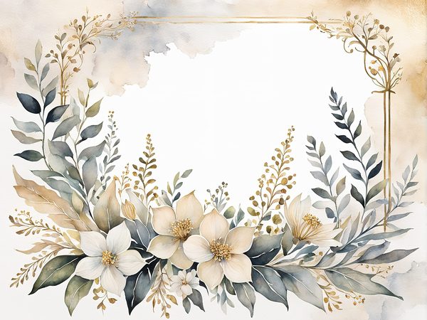 Watercolor Floral Digital Paper Pack: Beige & Khaki Frames (Commercial Use, 10 JPGs) — image 9