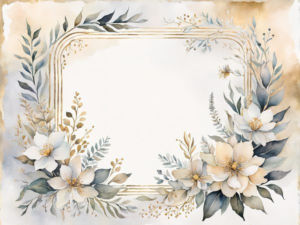 Watercolor Floral Digital Paper Pack: Beige & Khaki Frames (Commercial Use, 10 JPGs) — image 10