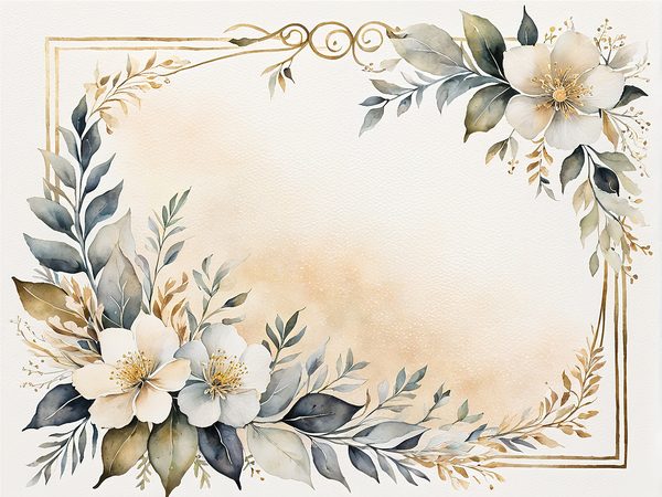 Watercolor Floral Digital Paper Pack: Beige & Khaki Frames (Commercial Use, 10 JPGs) — image 12
