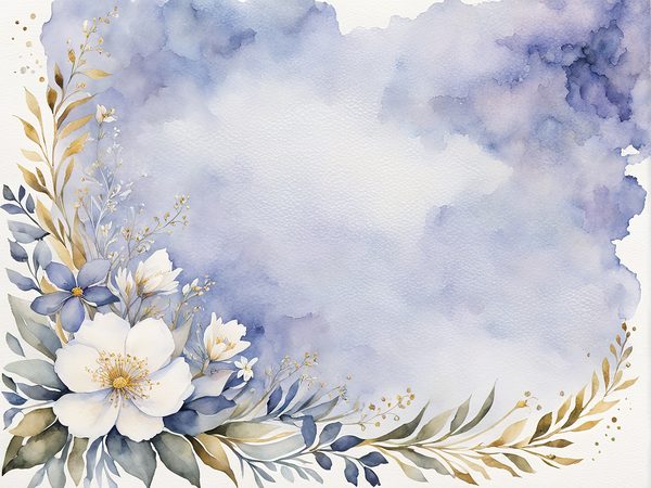 Watercolor Floral Frame Digital Paper Pack: Indigo Scrapbooking (10 JPGs) — image 3