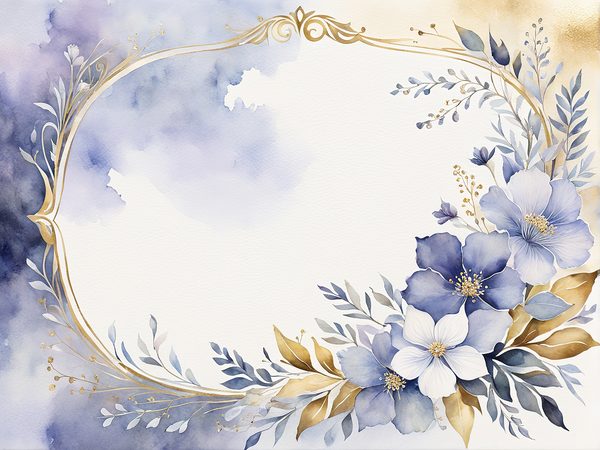 Watercolor Floral Frame Digital Paper Pack: Indigo Scrapbooking (10 JPGs) — image 8