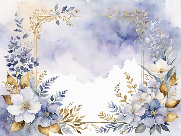 Watercolor Floral Frame Digital Paper Pack: Indigo Scrapbooking (10 JPGs) — image 9