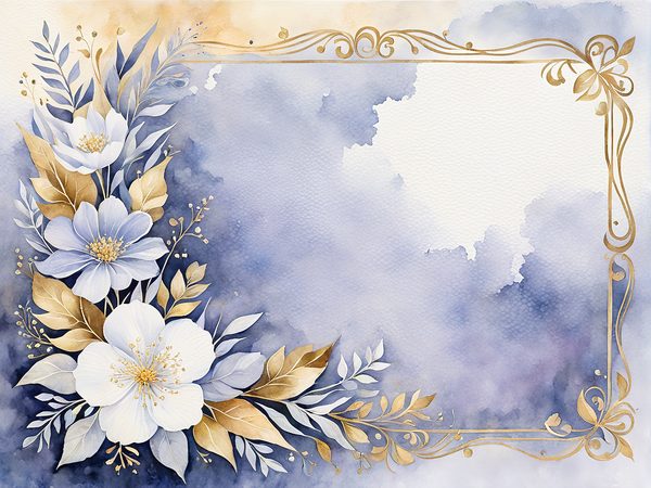 Watercolor Floral Frame Digital Paper Pack: Indigo Scrapbooking (10 JPGs) — image 10