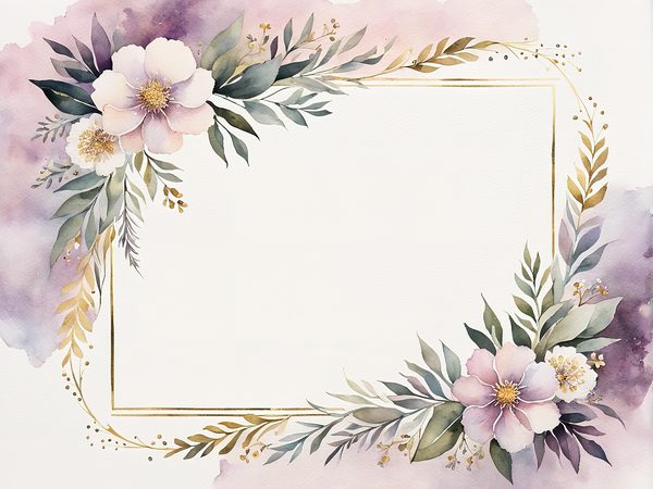 Watercolor Plum Floral Digital Paper: Scrapbooking Page Frames (10 JPGs) — image 2