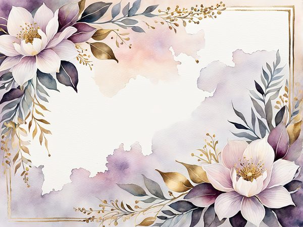 Watercolor Plum Floral Digital Paper: Scrapbooking Page Frames (10 JPGs) — image 7