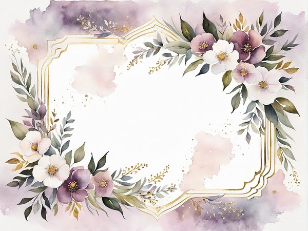 Watercolor Plum Floral Digital Paper: Scrapbooking Page Frames (10 JPGs) — image 8