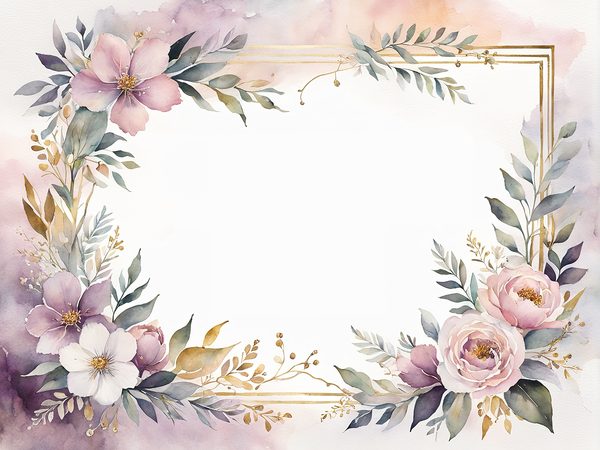 Watercolor Plum Floral Digital Paper: Scrapbooking Page Frames (10 JPGs) — image 9