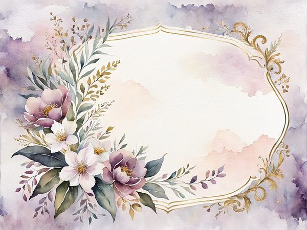 Watercolor Plum Floral Digital Paper: Scrapbooking Page Frames (10 JPGs) — image 12