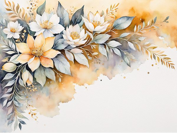Watercolor Peach Floral Digital Paper: Scrapbook Page Frames (10 JPGs) — image 4