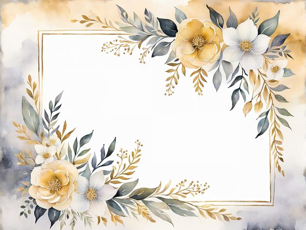 Watercolor Peach Floral Digital Paper: Scrapbook Page Frames (10 JPGs) — image 6