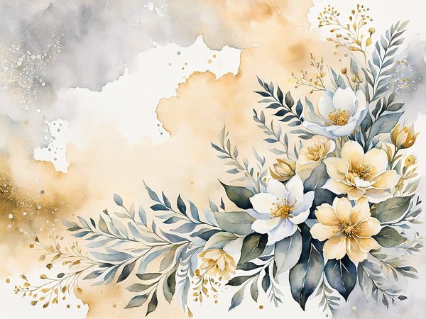Watercolor Peach Floral Digital Paper: Scrapbook Page Frames (10 JPGs) — image 7