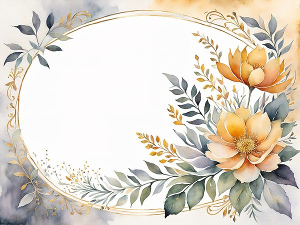 Watercolor Peach Floral Digital Paper: Scrapbook Page Frames (10 JPGs) — image 8