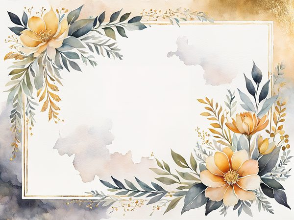 Watercolor Peach Floral Digital Paper: Scrapbook Page Frames (10 JPGs) — image 12