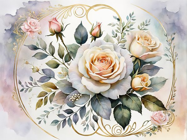 Watercolor White Roses Digital Paper Pack: Ombre Backgrounds (10 JPGs) — image 2