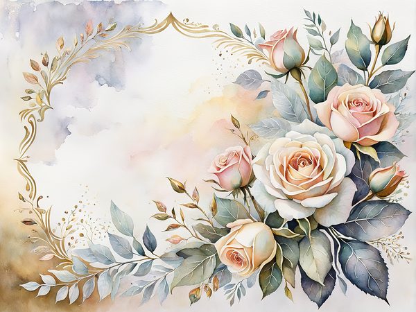 Watercolor White Roses Digital Paper Pack: Ombre Backgrounds (10 JPGs) — image 3