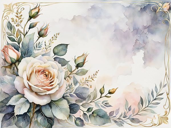 Watercolor White Roses Digital Paper Pack: Ombre Backgrounds (10 JPGs) — image 9