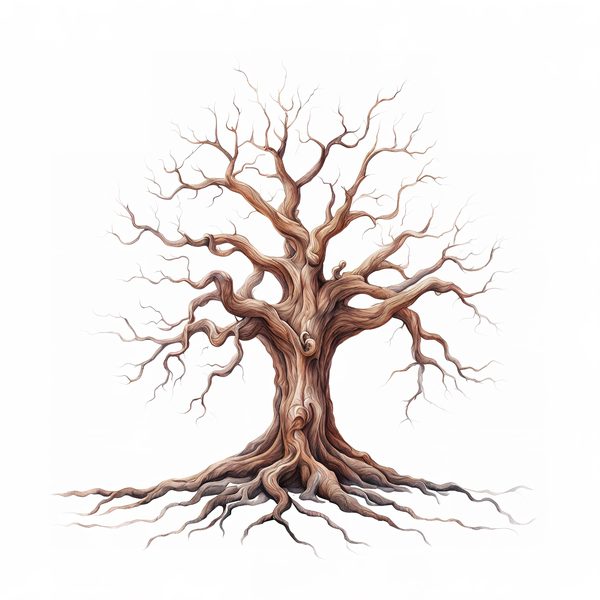 Mystical Leafless Tree Clipart: Ancestry Tree Digital Art (JPG, PNG) — image 1
