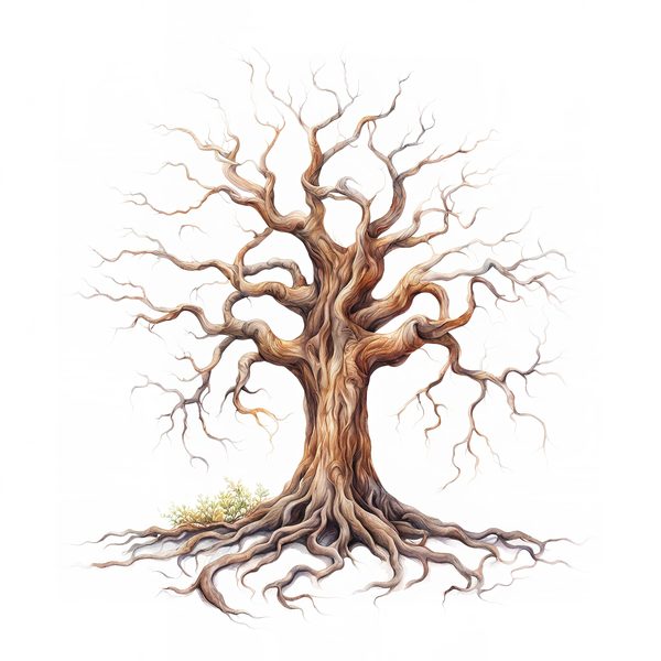 Mystical Leafless Tree Clipart: Ancestry Tree Digital Art (JPG, PNG) — image 2