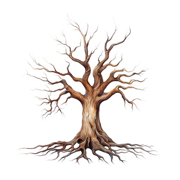 Mystical Leafless Tree Clipart: Ancestry Tree Digital Art (JPG, PNG) — image 4