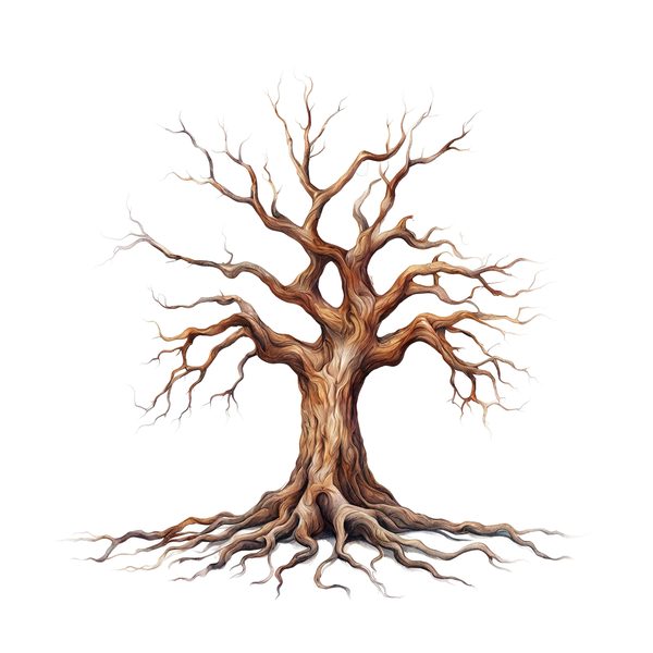Mystical Leafless Tree Clipart: Ancestry Tree Digital Art (JPG, PNG) — image 5